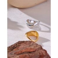 KESLEY Minimalist Smooth Stainless Steel Metal Geometric Finger Ring