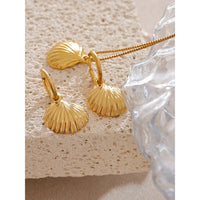 Yhpup Trendy Summer Shell Necklace Earrings Set Fashion Stainless