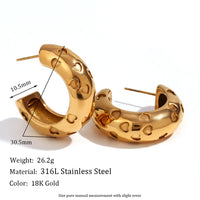 KESLEY  Chunky Hoop Earrings Waterproof 18K Gold Plated  Stainless Steel PVD Hollow Design Chunky Bold Gold Earrings