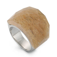 Bohemian Colorful Natural Stone Ring For Women Gold Silver Color