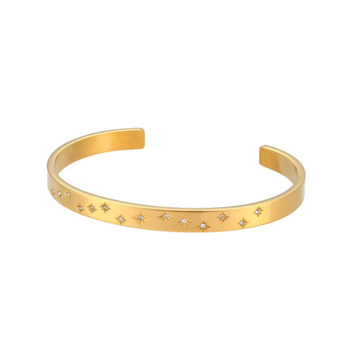 Gold Bangle Bracelets 18K Gold Plated Stacking Waterproof Luxury Jewelry KESLEY