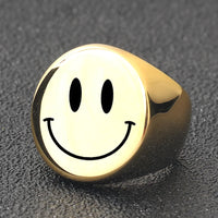 KESLEY Fashion Smile Face Ring High Quality Polished No Tarnish