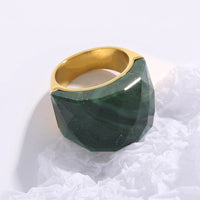 Bohemian Colorful Natural Stone Ring For Women Gold Silver Color