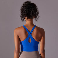 Nylon Sexy Women's Sports Bra Top Women Tight Elastic Gym Sport Yoga KESLEY Crop Top