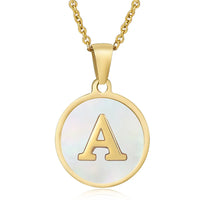 Initial Letter Necklaces Round Pendant Trending  Stainless Steel 18k Gold Chain Necklace Jewelry For Women