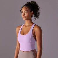 Nylon Sexy Women's Sports Bra Top Women Tight Elastic Gym Sport Yoga KESLEY Crop Top