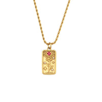 Tarot Card Necklace Stainless Steel 18K Gold Plated Square Pendant Necklaces Trending Jewelry