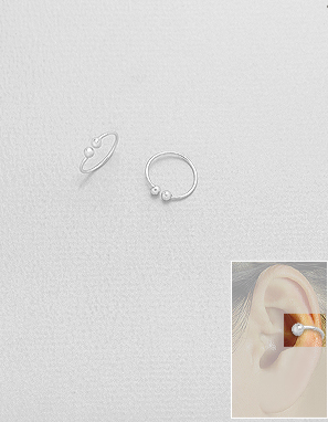 Tiny Thin Ear Cuffs Conch Non Pierced 18k Gold Plated .925 Sterling Silver Non Pierced Earrings