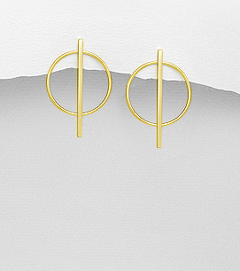 Circle bar earrings in Sterling Silver by Kesley 