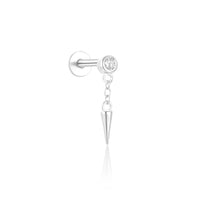 925 Sterling Silver 1PCS Tassel Marquise Shape Zircon Earrings