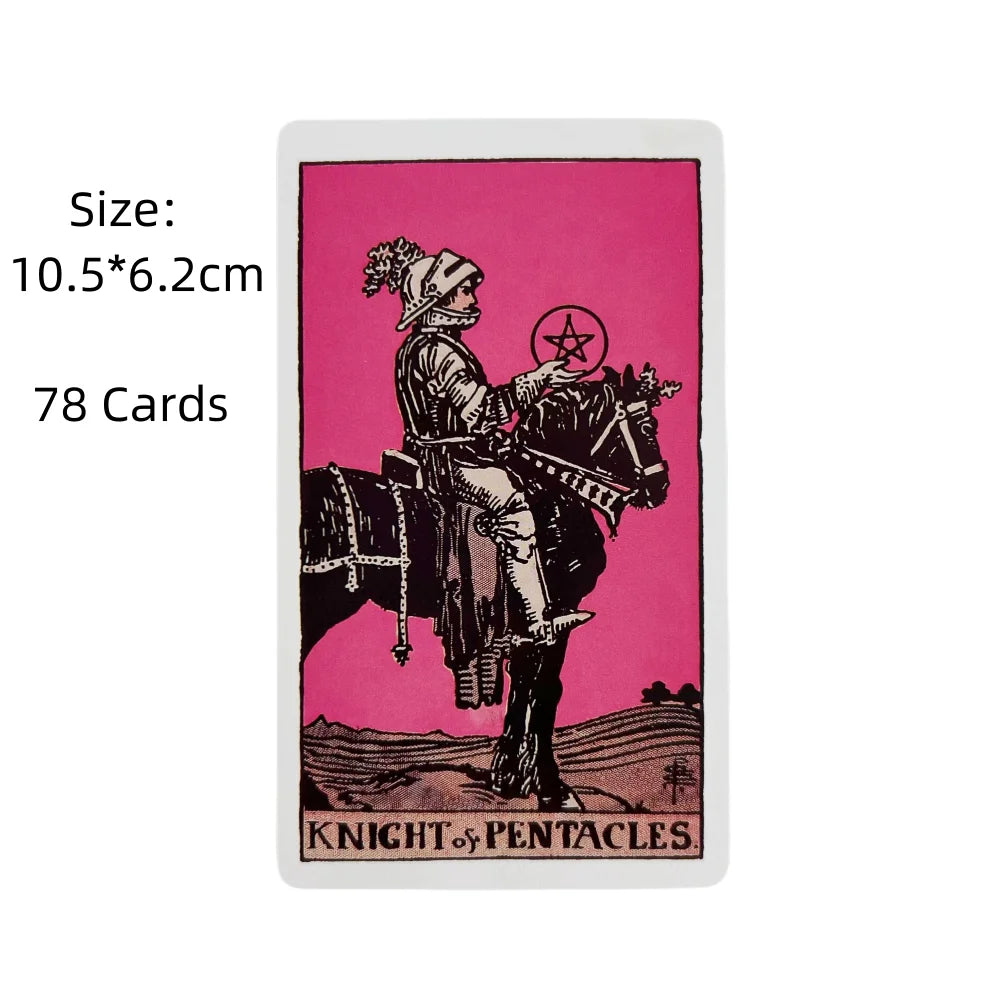 Pink Rider Tarot Cards Game for Beginners Divination Deck English