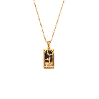 Tarot Card Necklace Stainless Steel 18K Gold Plated Square Pendant Necklaces Trending Jewelry