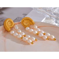 Yhpup Luxury Waterproof Natural Freshwater Pearls Tassel Drop