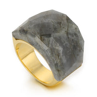 Bohemian Colorful Natural Stone Ring For Women Gold Silver Color