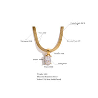 Yhpup Exquisite Geometric Square Cubic Zirconia Drop Snake Chain