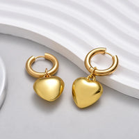 Hoop Earrings with Heart Charm Waterproof Statement Jewelry Hypoallergenic KESLEY