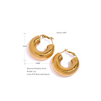 KESLEY  Chunky Hoop Earrings Stainless Steel Golden Minimalist Hoop Earrings Waterproof Hypoallergenic