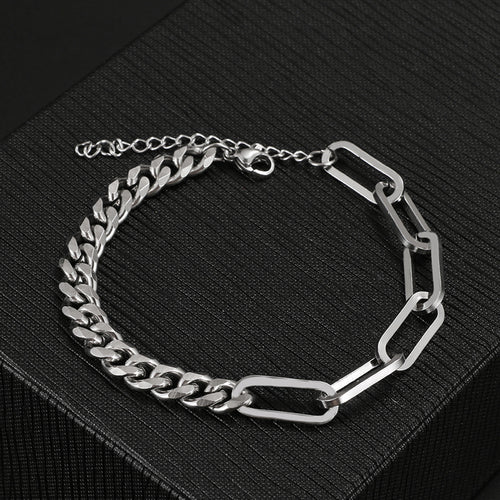 Stainless Steel Bracelets Fashion Paperclip Link Chain Light Luxury