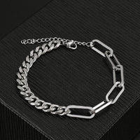 Stainless Steel Bracelets Fashion Paperclip Link Chain Light Luxury