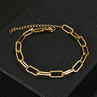 Stainless Steel Bracelets Fashion Paperclip Link Chain Light Luxury