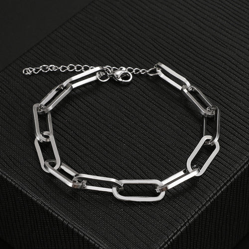 Stainless Steel Bracelets Fashion Paperclip Link Chain Light Luxury