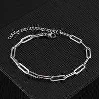 Stainless Steel Bracelets Fashion Paperclip Link Chain Light Luxury