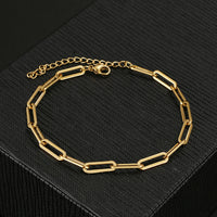 Stainless Steel Bracelets Fashion Paperclip Link Chain Light Luxury