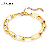 Stainless Steel Bracelets Fashion Paperclip Link Chain Light Luxury