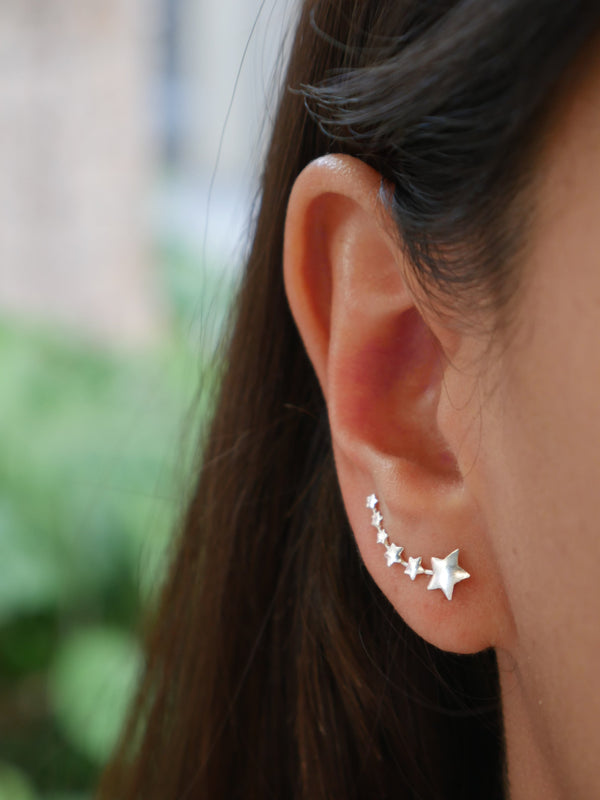 star earrings long plain crawlers and earrings for men and woman light weight designer inspired gift ideas shopping in Miami Star Jewelry for everyday Kesley Boutique