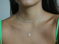 silver necklace, heart necklaces, necklace, 925 sterling silver necklaces, rhinestone necklaces, heart necklace with rhinestones, cubic zirconia necklaces, wateproof necklaces, dainty necklaces, statement necklaces, birthday gifts, anniversary gifts, love necklaces, tiny heart necklaces, small heart necklaces, fashion jewelry, fine jewelry, designer jewelry, kesley jewelry