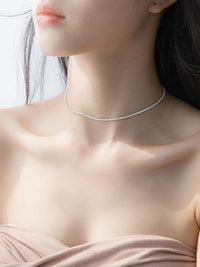 Tennis Choker Necklace, Diamond CZ .925 Sterling Silver Waterproof Short Necklace