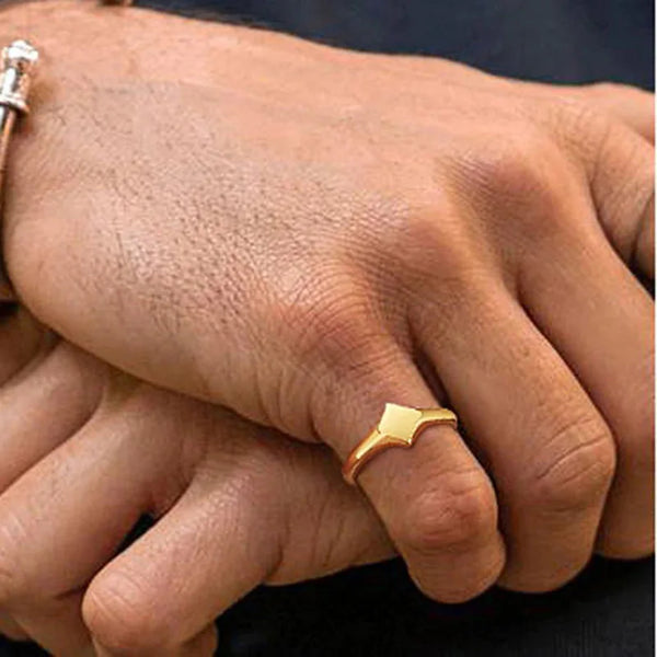 KESLEY Signet Plain Ring for men and women Pinky style ring Stainless Steel Waterproof Elegant