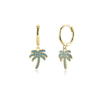 ANDYWEN 925 Sterling Silver Leaf Tree Green Turquoise Drop Earring