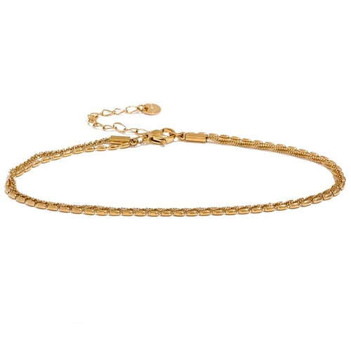 KESLEY Classic Double Layer Exquisite Chain Stainless Steel Stylish