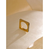 Square Ring Women Stainless Steel | Minimalist Stainless Steel Ring -