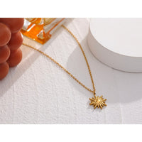 Sun Necklace 18K Gold Plated Waterproof Hypoallergenic Stainless Steel Waterproof Pendant KESLEY