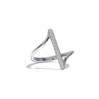 Yhpup Stylish Unique Stainless Steel Geometric Twisted CZ Chic Ring