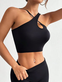 Black Crop top Sexy Summer Sleeveless Shirt Womens Fashion Crisscross Cutout Crop Active Tank