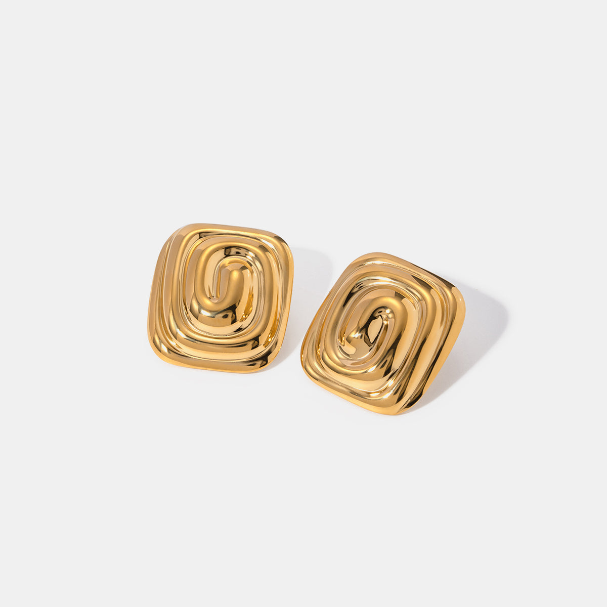 Big Stud Earrings Real 18K Gold Plated Statement Earrings Hypoallergenic Luxury Jewelry KESLEY