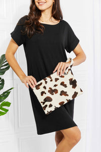 Cow Print Animal Print Wristlet Women's Small Handbag KESLEY