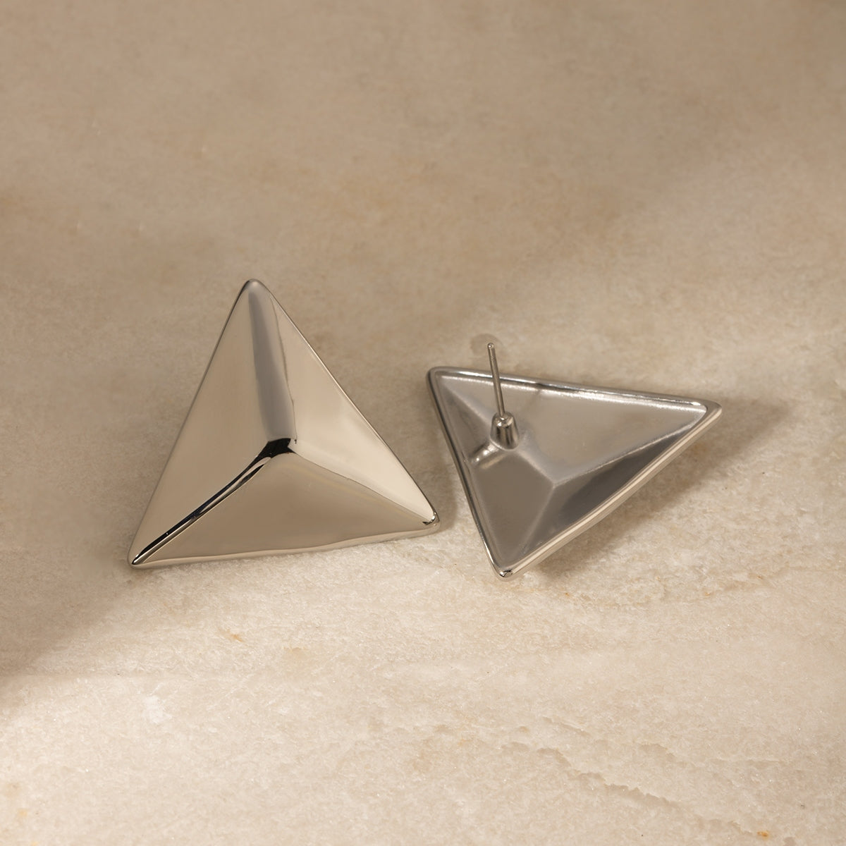 Big Triangle Stud Earrings Hypoallergenic Waterproof Statement Luxury Earrings KESLEY