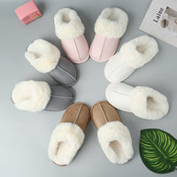 Comfy Plush Slippers Faux Suede Center Seam Slippers Loungewear House Shoes