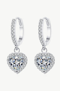 Heart Earrings Moissanite Heart-Shaped Drop Earrings Women's Jewelry