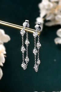 Earrings 1 Carat Moissanite 925 Sterling Silver Chain Earrings Women's Jewelry KESLEY