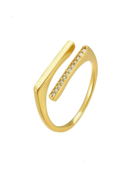 Dainty gold ring with horizontal bars and cubic zirconia cz rhinestones rings dainty everyday gold rings for cheap that wont turn green cute rings trending popular for men and woman unique instagram jewelry shops trending Kesley Boutique 