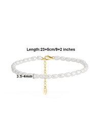 Pearl Anklet Real Natural Freshwater Pearl Anklet Luxury 18K Gold Plated Sterling Silver Hypoallergenic KESLEY Jewelry