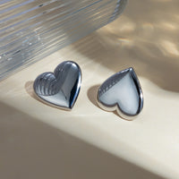 Big Heart Stud Earrings Stainless Steel Hypoallergenic Luxury Waterproof Statement Jewelry -  KESLEY