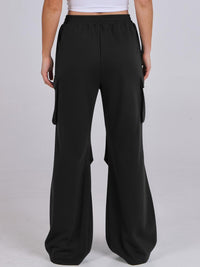 Elastic Waist Wide Leg Pants with Pockets