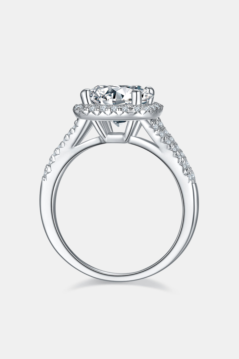 Princess Cut Engagement Affordable Diamond Simulation 3 Carat Moissanite Halo Ring