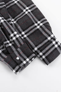 Plaid Pocketed Dropped Shoulder Shirt